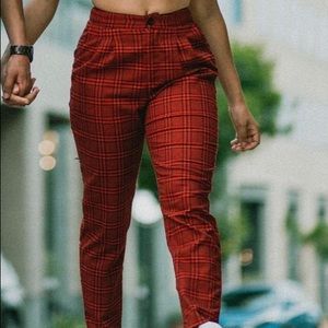 Red Plaid Pants